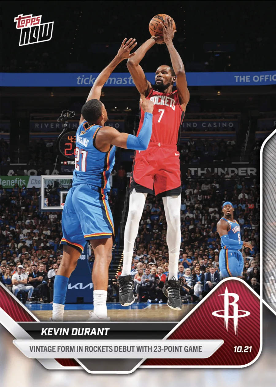Kevin Durant Topps NOW Rockets Debut: Best KD Topps Cards