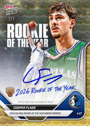 Cooper Flagg ROTY Card Breaks NBA Topps NOW Print Run Record