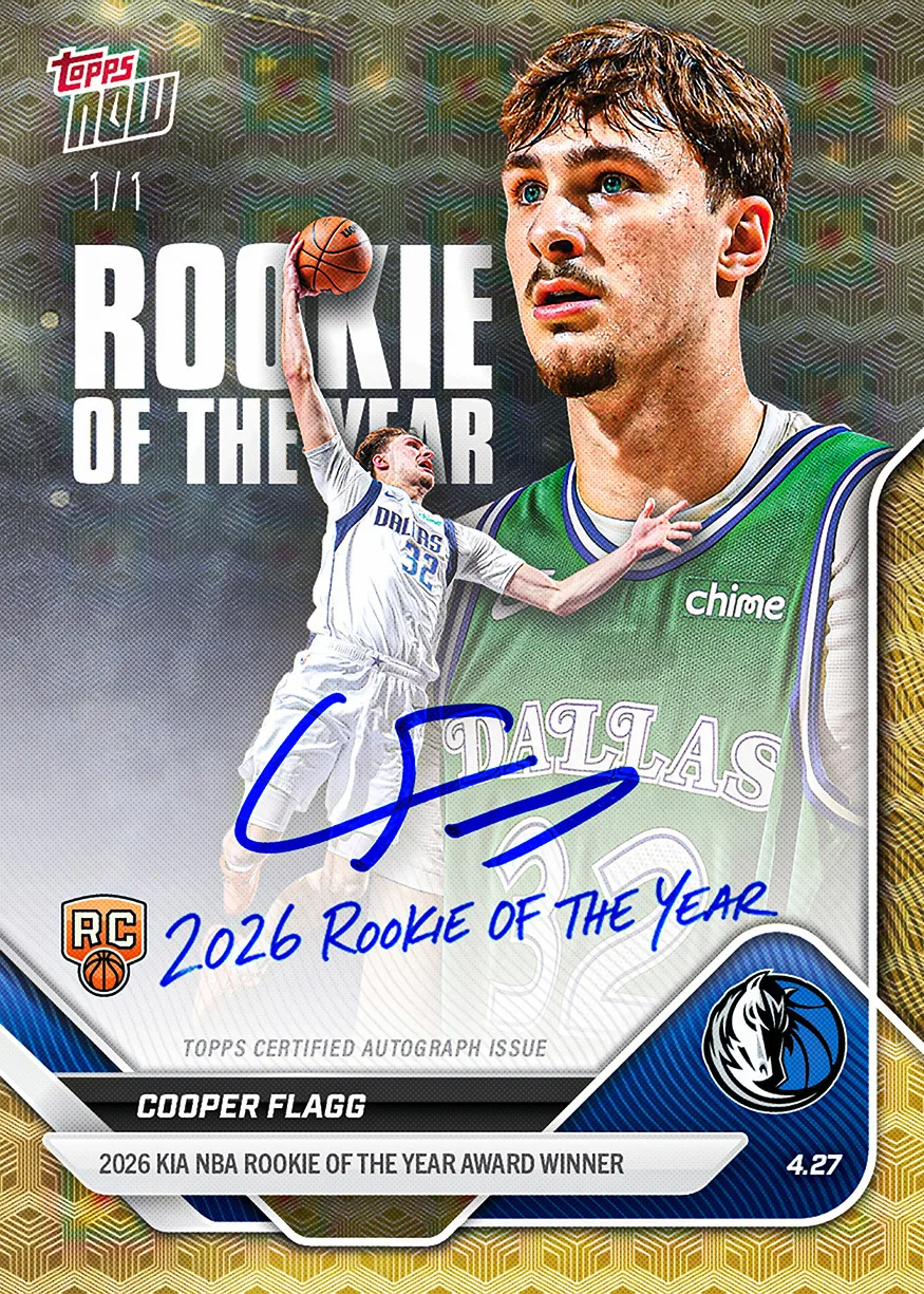 Cooper Flagg ROTY Card Breaks NBA Topps NOW Print Run Record